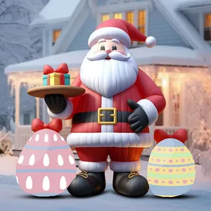 New Arrival Christmas Inflatable Snowman Couple With Fox And Gift Box Decorations Christmas Inflatable Yard Decoration With Led
