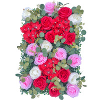 Toile de fond de jardin Événement Faux Floral Natural Touch Artificial Silk Rose Flower Wall For Wedding Home Party Decoration