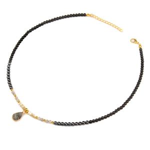 Vente chaude Pierre De Guérison Naturelle Simple Coupe <span class=keywords><strong>Millet</strong></span> Perle Collier Pendentif Réglable Ras Du Cou Bijoux Accessoires Pour Femmes Filles - Product Image 4