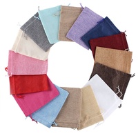 Sacs en toile de jute réutilisables, mini, colorés, personnalisés, à prix d'usine, pour cadeaux, cosmétiques, bijoux, avec cordon de serrage