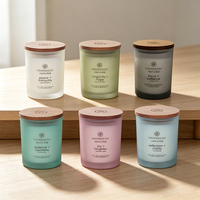 Bougie d'aromathérapie biologique végane en cire de soja écologique, huile essentielle, spa, yoga, relaxation, méditation, givrée, pour les fêtes de Noël