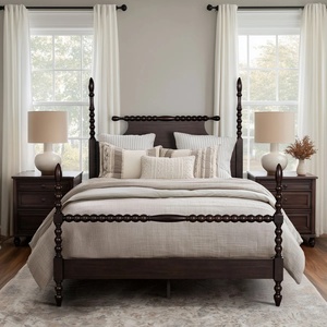 Cama de rodo de roble francés premium, cama Jenny Lind con espigas hecha a mano, muebles de madera torneada vintage para dormitorio principal - Product Image 5