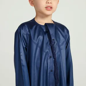 Pakaian muslim untuk anak-anak, Busana muslim kualitas tinggi, pakaian anak satin, biru dongker, pakaian anak-anak