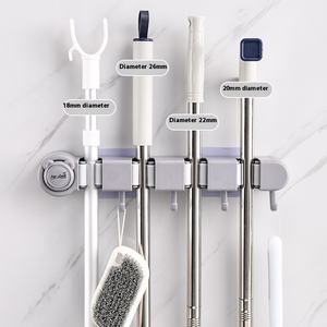 Gancio per mocio in Silicone a un solo livello senza tracciamento potente in plastica senza chiodi gancio per mocio per uso bagno - Product Image 6