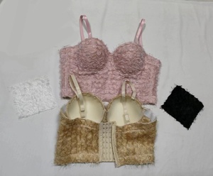 Sáng Bóng Sang Trọng Ngọc Trai Thêu Ren Tank Top Phụ Nữ Hoa Trắng Sling Mặc Phụ Nữ Đồ Lót Đồ Lót Colombia Tráng - Product Image 4