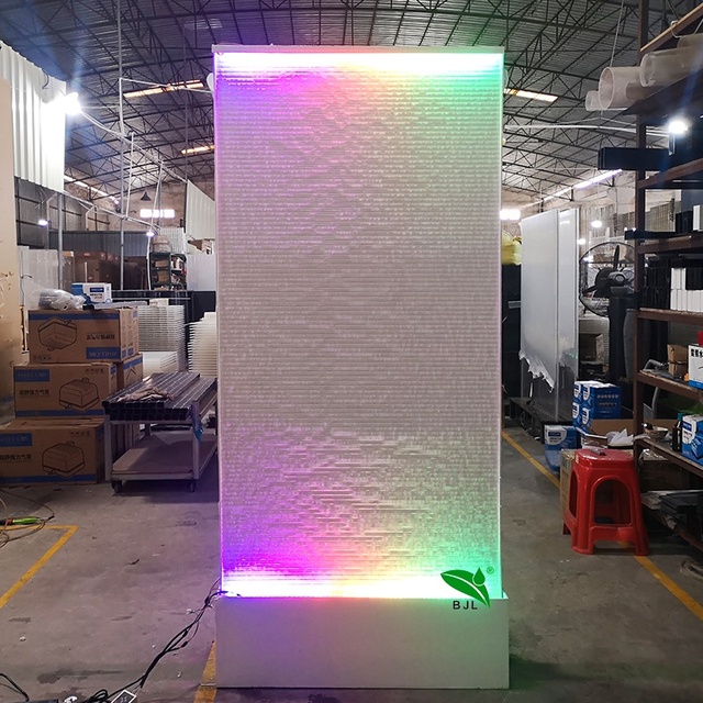 Indoor or Outdoor Colorful Water Feature Water Feature Led Water Wall with Lights