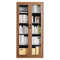 Meuble de rangement en acier avec porte vitrée à motif bois, personnalisable pour écoles, hôpitaux, hôtels, bureaux et maisons