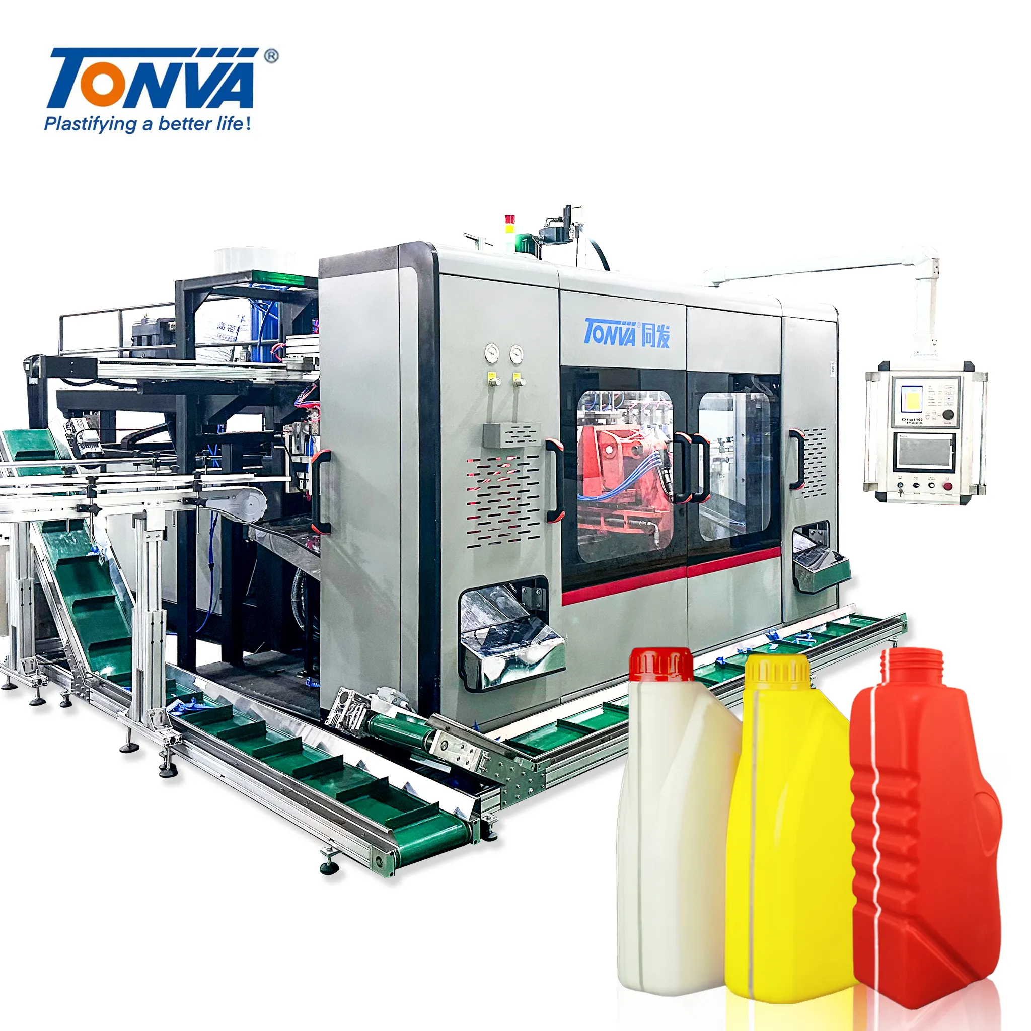 Nhựa HDPE jerrycan Chai thổi đúc Máy làm với dây chuyền sản xuất