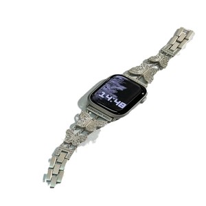 Correa de reloj de metal con incrustaciones de mariposas elegantes y cristales, pulsera ajustable para mujer, reemplazo para reloj inteligente - Product Image 5