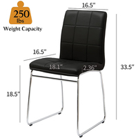 Chaises de salle à manger en similicuir, chaises de salle à manger noires et modernes pour la cuisine et le salon