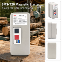 Démarreur magnétique SMS-T20 avec bouton de commande, 5,5 kW, certifié CE, 380 V, avec contacteur AC et relais thermique pour machines à bois