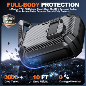 Estuche <span class=keywords><strong>de</strong></span> Fibra <span class=keywords><strong>de</strong></span> Carbono con Soporte para Auriculares <span class=keywords><strong>AirPods</strong></span> <span class=keywords><strong>Pro</strong></span> 2 <span class=keywords><strong>Pro</strong></span> 3, <span class=keywords><strong>Caja</strong></span> <span class=keywords><strong>de</strong></span> <span class=keywords><strong>Carga</strong></span> Inalámbrica, Protector <span class=keywords><strong>de</strong></span> Auriculares <span class=keywords><strong>de</strong></span> Moda para <span class=keywords><strong>Airpods</strong></span> 4 - Product Image 4