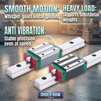 Rail de guidage linéaire CNC de haute qualité avec structure anti-poussière et roulement, longue durée de vie - Modèle HIWIN HGH pour un mouvement fluide