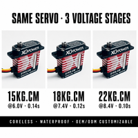 Servomoteur métallique étanche XQ-POWER XQ-S2221D 22KG sans noyau, mince, 12mm, boîtier en aluminium CNC, 8.4V, pour avion RC, UAV, planeur