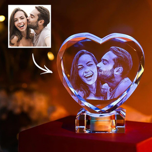 Tùy chỉnh <span class=keywords><strong>3D</strong></span> khắc laser chất lượng cao pha lê hình ảnh khung ảnh <span class=keywords><strong>3D</strong></span> Pha Lê ảnh trái tim với LED cơ sở ánh sáng cho Giáng sinh - Product Image 4