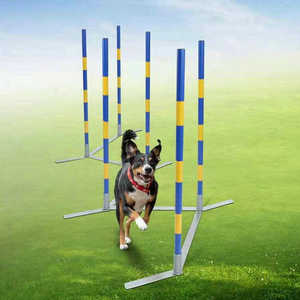 Equipo de Entrenamiento de Agilidad para Perros de 2x2 Postes, Postes de Plástico de 6 Postes para Juegos de Patas, Competiciones, Slalom - Product Image 2