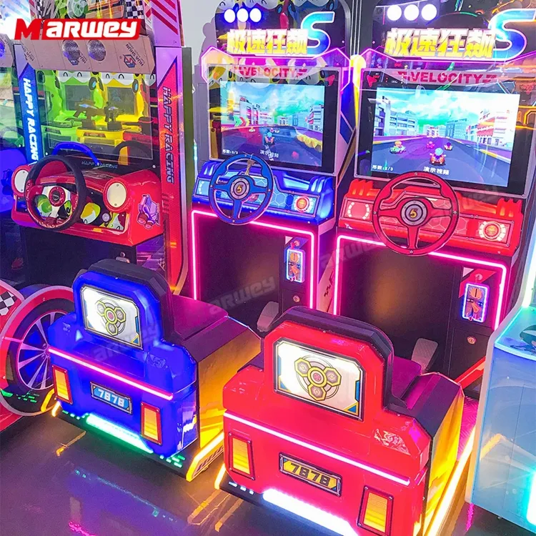 Giá rẻ trong nhà đồng tiền hoạt động trẻ em lái xe đua xe Arcade máy công viên giải trí trẻ em xe đua trò chơi máy thương mại