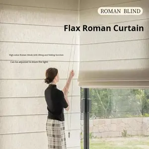 Persianas romanas con ojales personalizables vintage con función opaca estilo europeo-americano para sala de estar <span class=keywords><strong>y</strong></span> oficina - Product Image 2