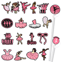 Populaire 10mm Ballet Paille Topper Filles Danseur Paille Charmes Dessin Animé Verres Accessoires Gobelet Paille Topper Couverture En Gros
