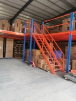 Étagères de mezzanine en acier robustes modulaires personnalisables - Assemblage par boulons - Certifiées CE - Revêtement en poudre - Stockage en entrepôt pour le commerce électronique
