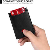 Cartera de tarjetero de fibra de carbono minimalista delgada a la moda con logotipo personalizado de lujo de cuero genuino RFID bloqueo monedero corto para hombre