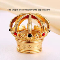 Couronne en argent et cuivre galvanisé, carré et rond avec bouchon en métal, bouchons de bouteille d'eau de Cologne personnalisés en alliage de Zinc