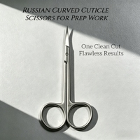 Ciseaux à cuticules de style russe en forme d'oiseau à large ouverture de mâchoire, lame incurvée en acier inoxydable, ensemble d'outils professionnels pour manucure