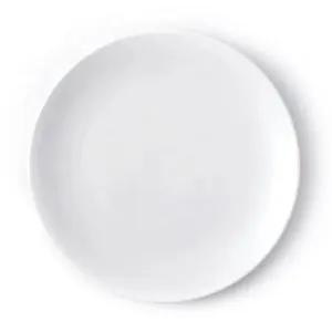 Hot Selling Dinnerware White Round Shape Plain Serving Plate Wedding Catering Hotel Ceramic Dinner Plates