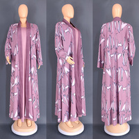 impression longue style ouvert correspondant à la robe intérieure femmes musulmanes africaines taille unique abaya ensembles
