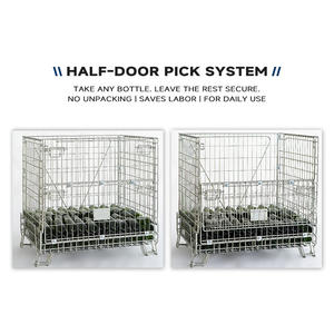 Şarap Deposu Depolama için TER Galvanizli Kaynaklı İstiflenebilir Katlanabilir Tel Örgü Kafes Konteyner - Product Image 3