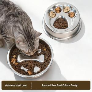 Comedero Lento Ecológico <span class=keywords><strong>de</strong></span> Acero Inoxidable para Mascotas, Plato <span class=keywords><strong>de</strong></span> Doble Uso con Tapete para Lamer para Perros y Gatos, Previene <span class=keywords><strong>la</strong></span> <span class=keywords><strong>Obesidad</strong></span>, <span class=keywords><strong>la</strong></span> Hinchazón y el Asfixia - Product Image 4