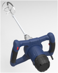 Mélangeur à palettes électrique à piles 1600W pour peinture en plâtre et béton bricolage usage industriel vitesse réglable en usine - Product Image 2