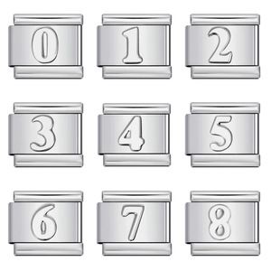 Abalorio de Pulsera Modular Italiano DIY de Acero Inoxidable con Números Árabes en Relieve, Unisex, para Uso Diario - Product Image 5