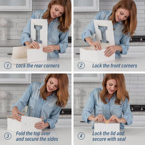 Caja de Cartón Cuadrada para Pastel al Por Mayor Blanca con Diseño Bonito Personalizado y Ventana - Product Image 6