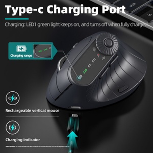 Ratón Inalámbrico Vertical para Juegos, Modo Dual <span class=keywords><strong>Bluetooth</strong></span> RGB, Ergonómico, Recargable, Silencioso, para Computadora Portátil y de Escritorio - Product Image 4