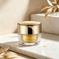 Pot en verre de luxe doré 80g pour crème, emballage cosmétique pour crème visage et crème contour des yeux avec logo personnalisé par électrolyse OEM ODM