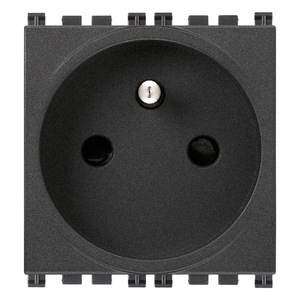 Prise Sicury 2P+T 16A avec broche de terre noire pour installation murale - Product Image 1