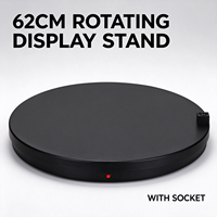 Support de Présentation Rotatif Électrique 62CM avec Télécommande, Vitesse Réglable, Prise Secteur pour Diffusion en Direct et Photographie