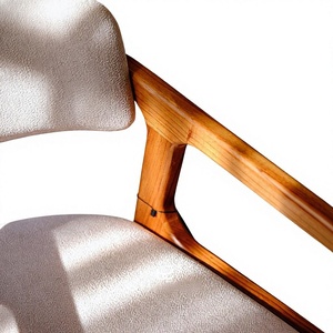 Chaise de salle à manger rembourrée moderne avec structure en bois, siège et dossier rembourrés, pour salle à manger, café, maison - Product Image 4