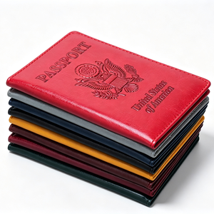 Housse de passeport personnalisée avec logo USA en cuir PU, estampage à chaud, portefeuilles de voyage, porte-passeport américain <span class=keywords><strong>pas</strong></span> <span class=keywords><strong>cher</strong></span> - Product Image 1
