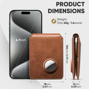 Portefeuille homme fin en cuir microfibre vintage avec logo personnalisé en relief, porte-cartes RFID et support pour AirTag - Product Image 4