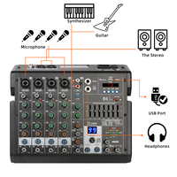 Demusheng B6 professionnel Portable intégré dans 99 types d'effet DSP DJ mixage 6 canaux mini mélangeur Audio
