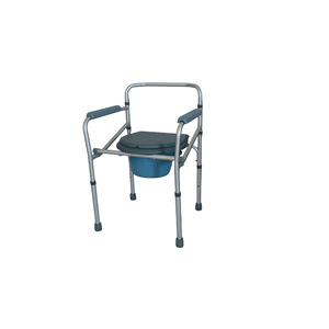 Aluminum Alloy Commode <b>Chair</b> With Lid And Bucket For Elderly And Disabled Toilet Use - Product Image 1