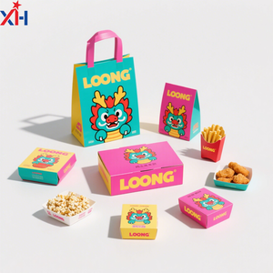 Kotak makanan cepat sekali pakai kustom kotak kertas cetak karton Burger ayam goreng Prancis anjing panas dan makanan - Product Image 3