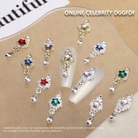 Accessoires de bijoux pour ongles de style influenceur Paso Sico, étoile à cinq branches étincelante sertie de diamants, luxe royal, métal foncé