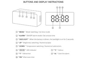 Nova moda confortável retângulo despertador digital espelho despertador eletrônico <span class=keywords><strong>display</strong></span> digital - Product Image 6