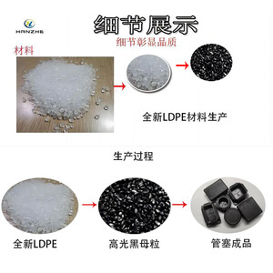 Hanzhe Round Tube Plug 60mm Black Pe Material For <b>Table</b> Chair Foot Protection - Product Image 2