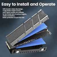 Disipador JEYI Cooler II M.2 2280 NVMe de aleación de magnesio y aluminio con almohadilla térmica de silicona para SSD, disipador NVMe, enfriador para SSD M.2