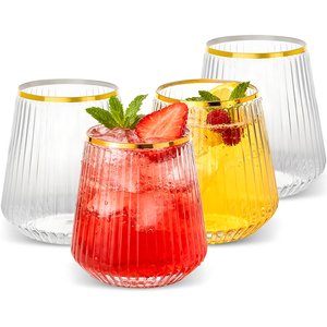 <span class=keywords><strong>Copas</strong></span> de Vino de Plástico Acanalado de 12 oz, Desechables, Irrompibles, Reciclables, Reutilizables - Product Image 3