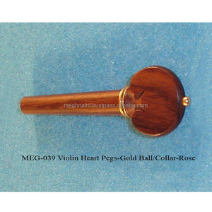 Clavettes de basse en forme de cœur avec collier à boule doré en bois de rose Meghna International MEG-O39 - Product Image 2